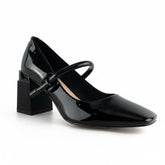 Tuhoomall Comfortable High Heel Shoes for Work and Everyday Casual Use, Square Toe with Chunky Heel, Slip-On Design, Solid Color, Perfect for Spring and Autumn Tuhoomall