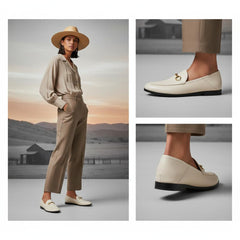 Tuhoomall Comfortable Flat Loafers for Women, Classic Design with Metal Buckle, Perfect for Office, Casual and Everyday Wear