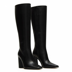 Tuhoomall Fashion Ankle Boots for Women, Comfortable Chunky Heel, Zipper Closure, Casual Daily Wear, Travel and Work Suitable, Classic Solid Color Tuhoomall