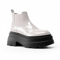 Tuhoomall Fashionable Women's Loafers Ankle Boots With 6cm Thick Sole For Everyday Use Stylish Waterproof Design In Solid Color