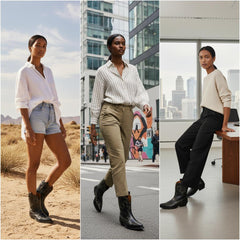 Tuhoomall Chic Mid Calf Western Boots For Women | Floral Embroidery | Slip-On Chunky Heel | Casual Fashion Footwear For Travel