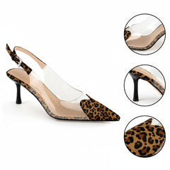 Tuhoomall High Heeled Sandals For Women, Fashion Pointed Toe Design, Mid Heel, Heart Pattern, Perfect For Stylish Outings, Comfortable Rubber Sole