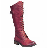 Tuhoomall Comfortable Knee-High Boots for Women - Stylish Solid Color, Low Heel, Adjustable Lace-Up, Perfect for Travel and Everyday Wear