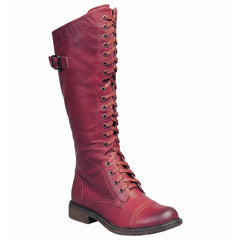 Tuhoomall Comfortable Knee-High Boots for Women - Stylish Solid Color, Low Heel, Adjustable Lace-Up, Perfect for Travel and Everyday Wear