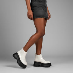 Tuhoomall Fashionable Women's Loafers Ankle Boots With 6cm Thick Sole For Everyday Use Stylish Waterproof Design In Solid Color