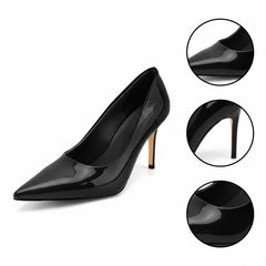 Tuhoomall Stylish High Heels for Parties and Dances, Gradient Design, Pointed Toe, 8cm Stiletto Heels, Slip-On, Rubber Sole, Synthetic Leather Lining