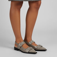 Tuhoomall Comfortable Low Heel Platform Shoes with Adjustable Metal Buckle for Casual and Office Use, Ideal for All-Season Wear