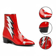 Tuhoomall Pointed-Toe Chunky Heel Ankle Booties with Zipper Closure - Fashionable Floral Applique Design for Parties and Everyday Wear