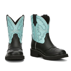Tuhoomall Western Cowboy Ankle Boots for Women, Floral Embroidery Low Heel Short Booties, Fashion Casual Everyday Wear