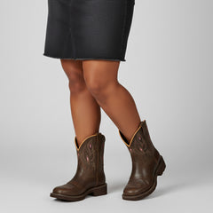 Tuhoomall Western Cowboy Ankle Boots for Women, Floral Embroidery Low Heel Short Booties, Fashion Casual Everyday Wear