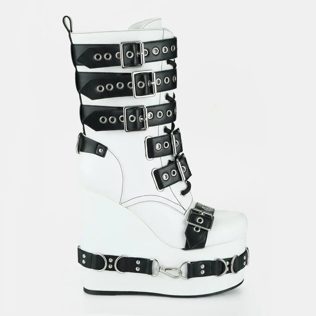 Tuhoomall Waterproof Ankle Boots for Women, Comfortable Wedge Heel, Stylish Rain & Snow Footwear with Adjustable Buckle and Zipper Closure, Perfect for Outdoor Activities Tuhoomall