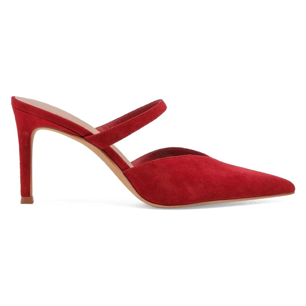 Tuhoomall Fashion High Heel Slip-On Shoes, Pointed Toe, Casual Office Style, Comfortable Suede and Mesh Upper, Rubber Sole, Perfect for Everyday Wear Tuhoomall