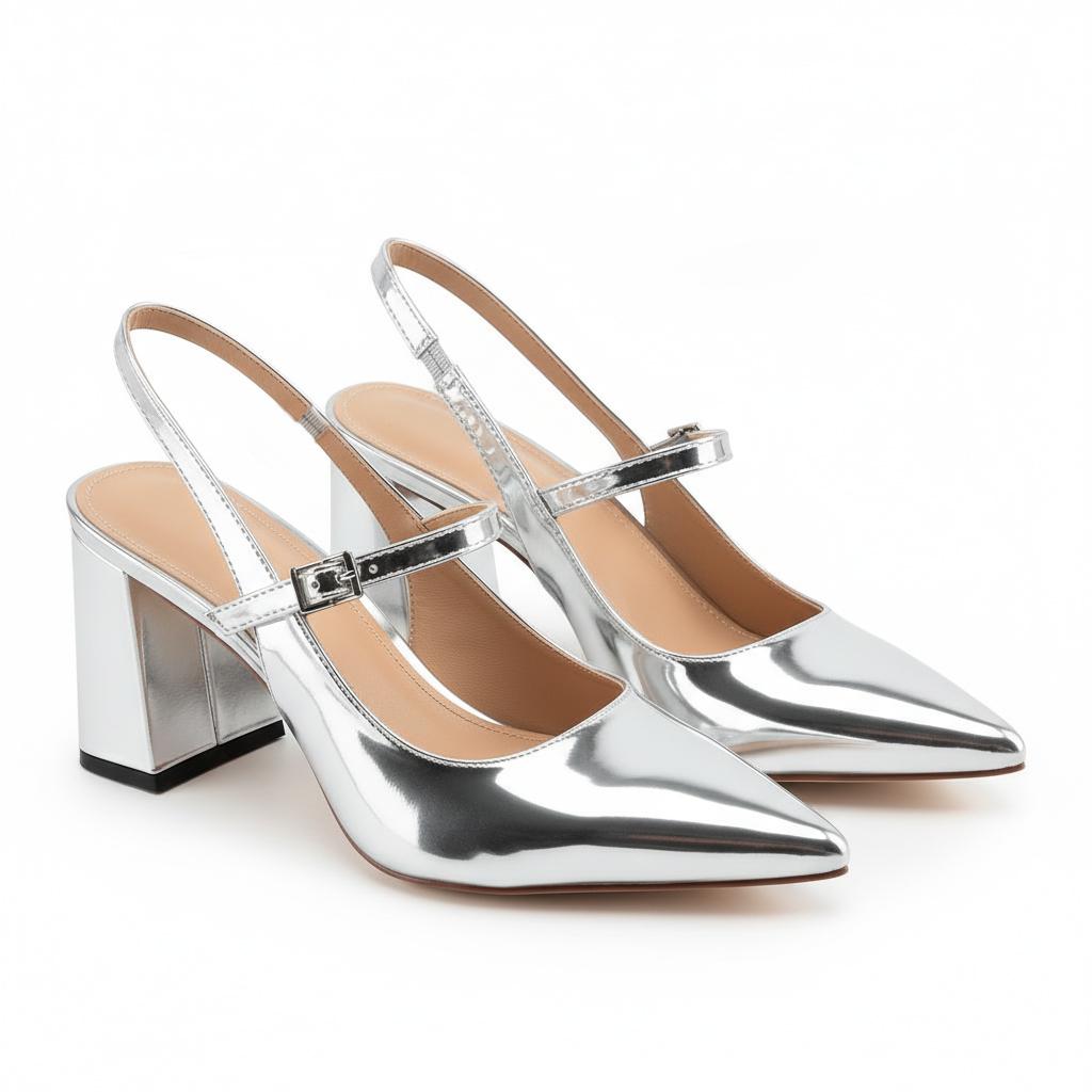 Tuhoomall Fashion Mid-Heel Sandals for Women, Elegant Office Daily Wear, Adjustable Strap, Tapered Toe Design, Comfortable Rubber Sole Tuhoomall
