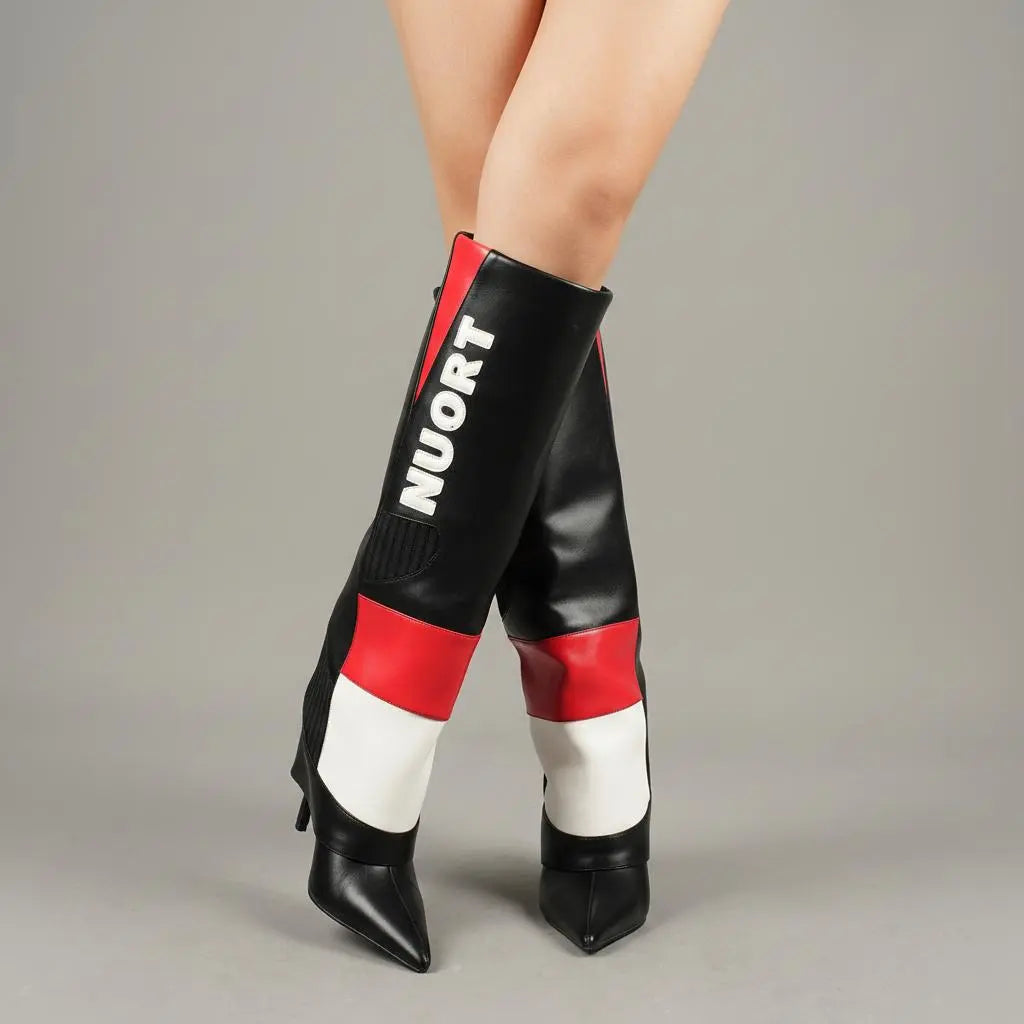 Tuhoomall Over-The-Knee Fashion Boots for Women, High Heels with Chain Detail, Stylish Casual Performance Footwear Tuhoomall