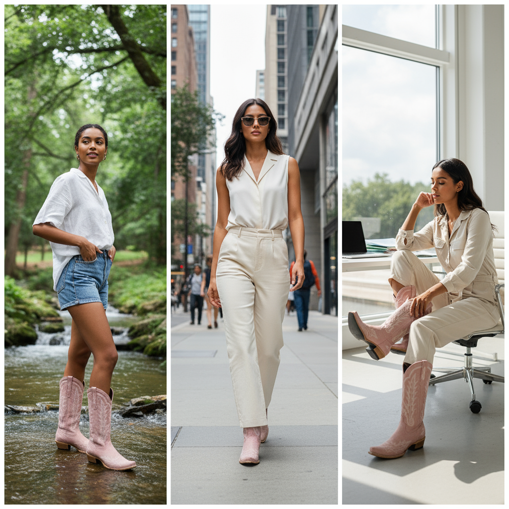 Tuhoomall Embroidered Mid-Calf Ankle Boots for Women | Stylish 5cm Block Heels, Slip-On Design for Parties and Casual Wear Tuhoomall