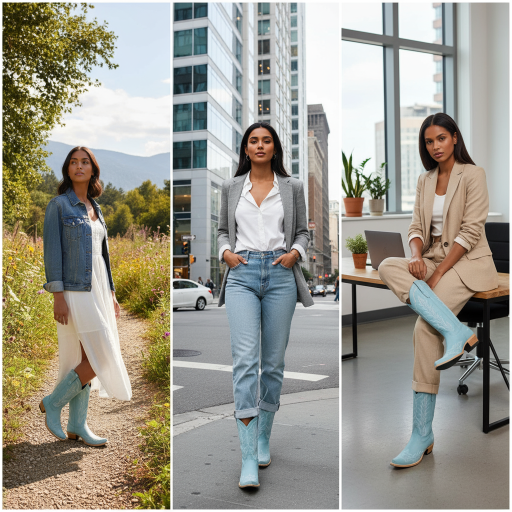 Tuhoomall Embroidered Mid-Calf Ankle Boots for Women | Stylish 5cm Block Heels, Slip-On Design for Parties and Casual Wear Tuhoomall