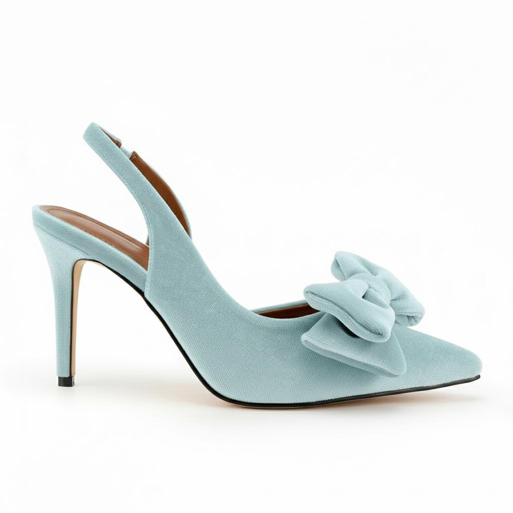 Tuhoomall Stylish High Heel Sandals With Bow, Pointed Toe, Slip-On Design For Parties, Performances, Fashion Casual Wear, 3.1in Stiletto Heel Tuhoomall