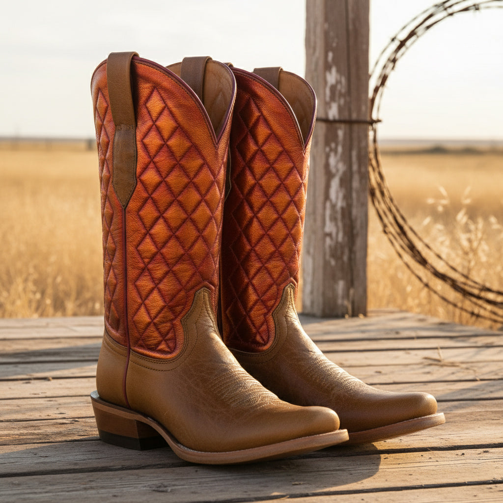 Tuhoomall Western Cowboy Boots for Women, Comfort Mid-Calf Boot with Embroidered Design, Chic and Casual Style for All Seasons