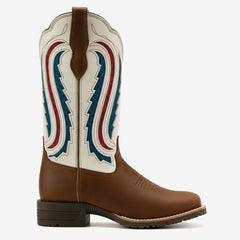 Tuhoomall Western Cowgirl Short Boots, Colorful Plaid Pattern, Comfortable Chunky Heel, Perfect for Outdoor Fashion Tuhoomall