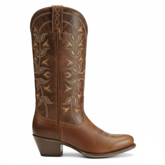 Tuhoomall Western Cowboy Boots for Women, Comfortable Ankle Booties with Embroidered Design, Perfect for Parties and Outdoor Fashion