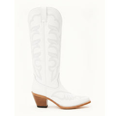 Tuhoomall Western Chunky Heel Mid Calf Boots, Embroidered Slip-On Stylish Footwear for Fashion Events and Casual Outings
