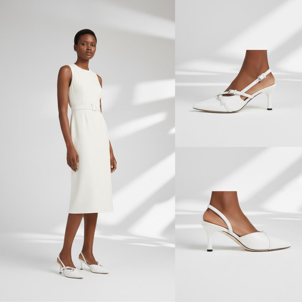 Tuhoomall High Heel Sandals for Women, Stylish Pointed Toe Low Heel, Double Buckle Open Back Design for Casual and Formal Occasions Tuhoomall