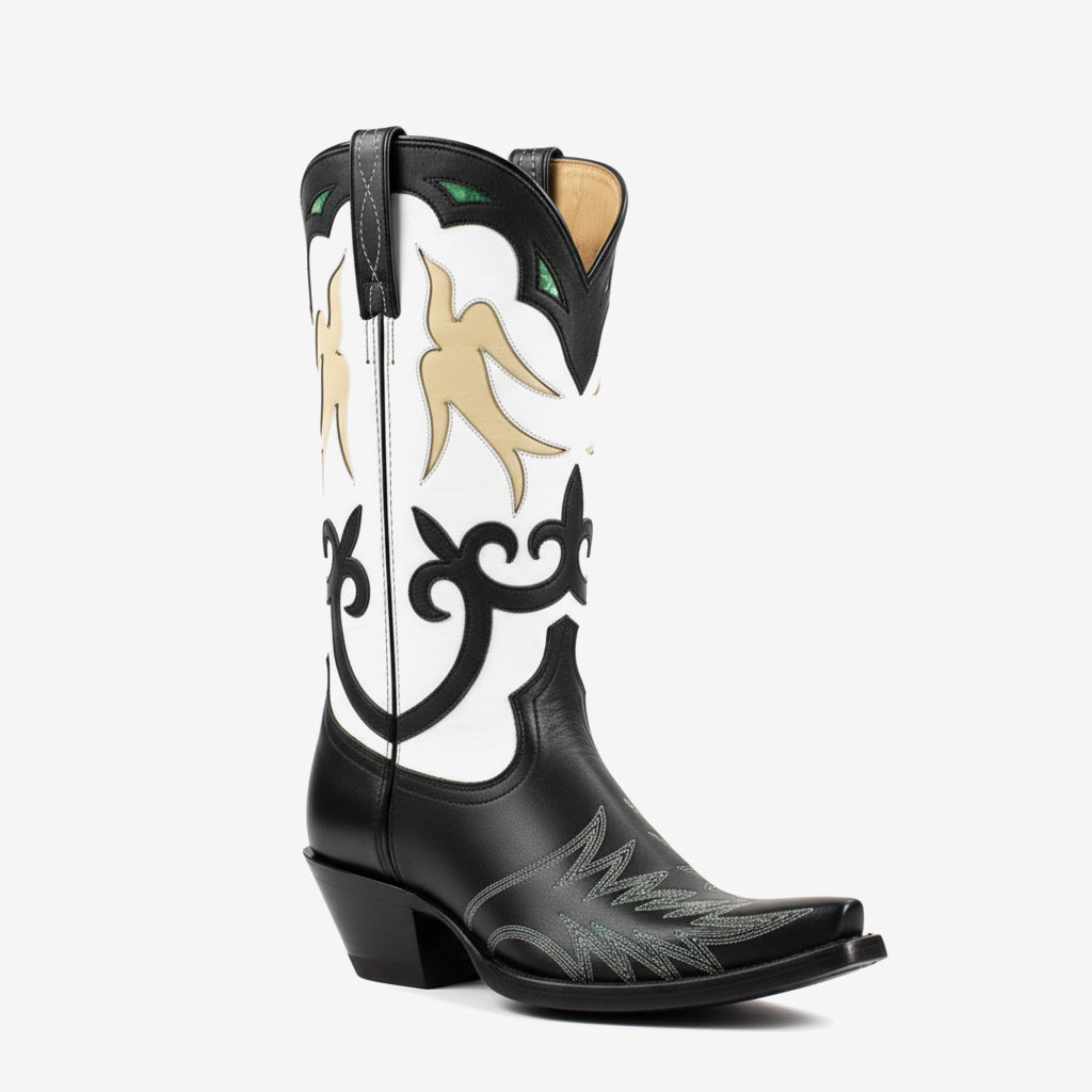 Tuhoomall Comfortable Western Boots for Women, Mid-Calf Height, Perfect for Parties and Outdoor Events, Unique Animal Patterns and Embroidery Design