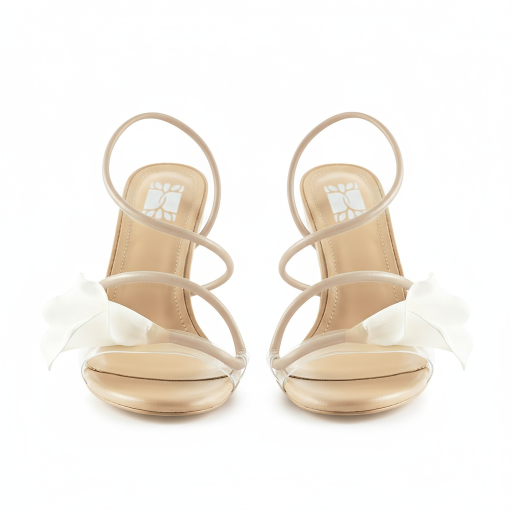 Tuhoomall High Heel Sandals for Women with Floral Design, Elegant Open Toe, Ideal for Parties and Summer Events, 8cm Stiletto Heel Tuhoomall