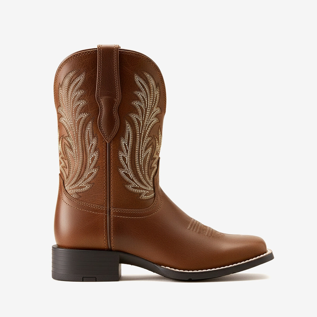 Tuhoomall Comfortable Western Cowboy Boots, Stylish Casual Mid-Calf Booties, Embroidered Design for Work and Everyday Wear