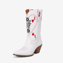 Tuhoomall Western Style Women's Cowboy Boots, Embroidered Ankle Booties for Travel, Outdoor Fashion, Parties, and Casual Wear