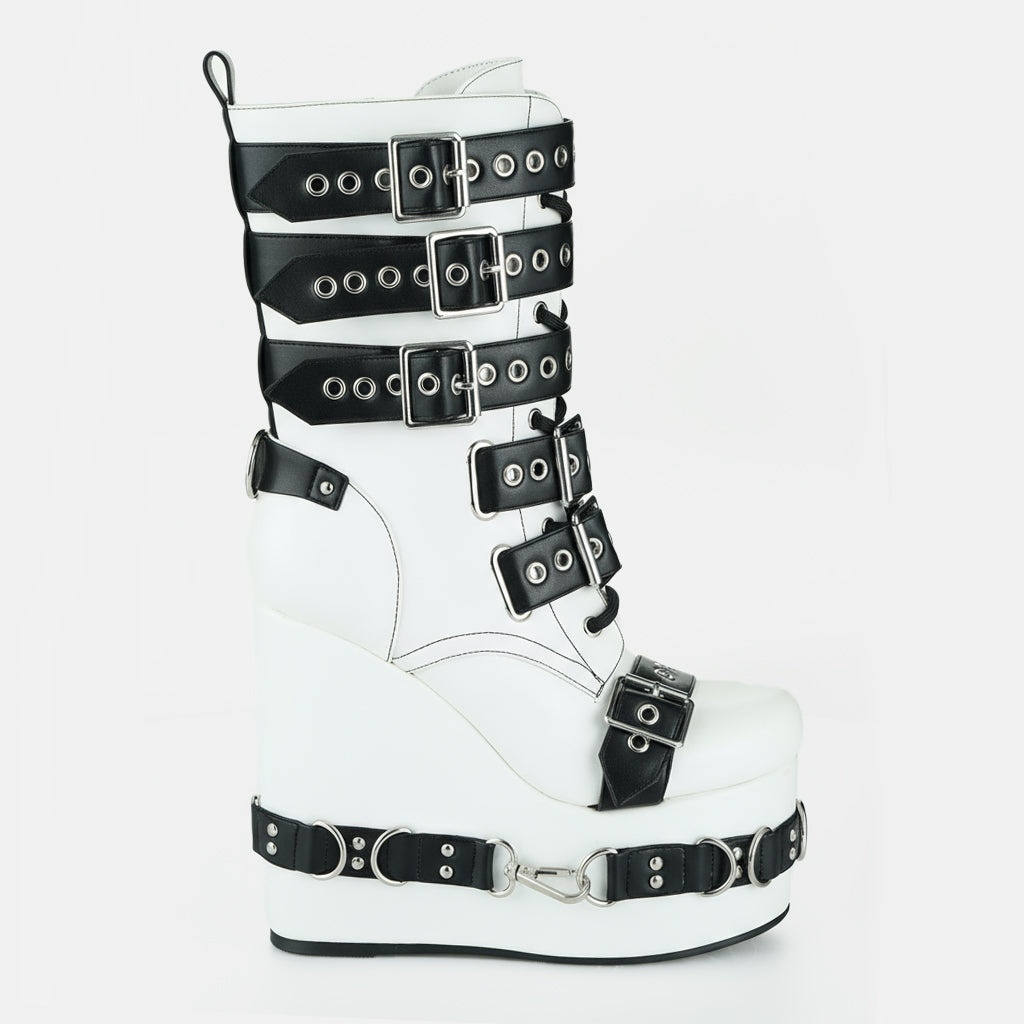 Tuhoomall Waterproof Ankle Boots for Women, Comfortable Wedge Heel, Stylish Rain & Snow Footwear with Adjustable Buckle and Zipper Closure, Perfect for Outdoor Activities