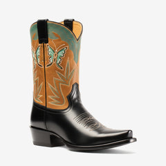 Tuhoomall Western Ankle Boots for Women, Comfortable High-Top Slip-On Booties with Floral Embroidery for Parties and Outdoor Wear