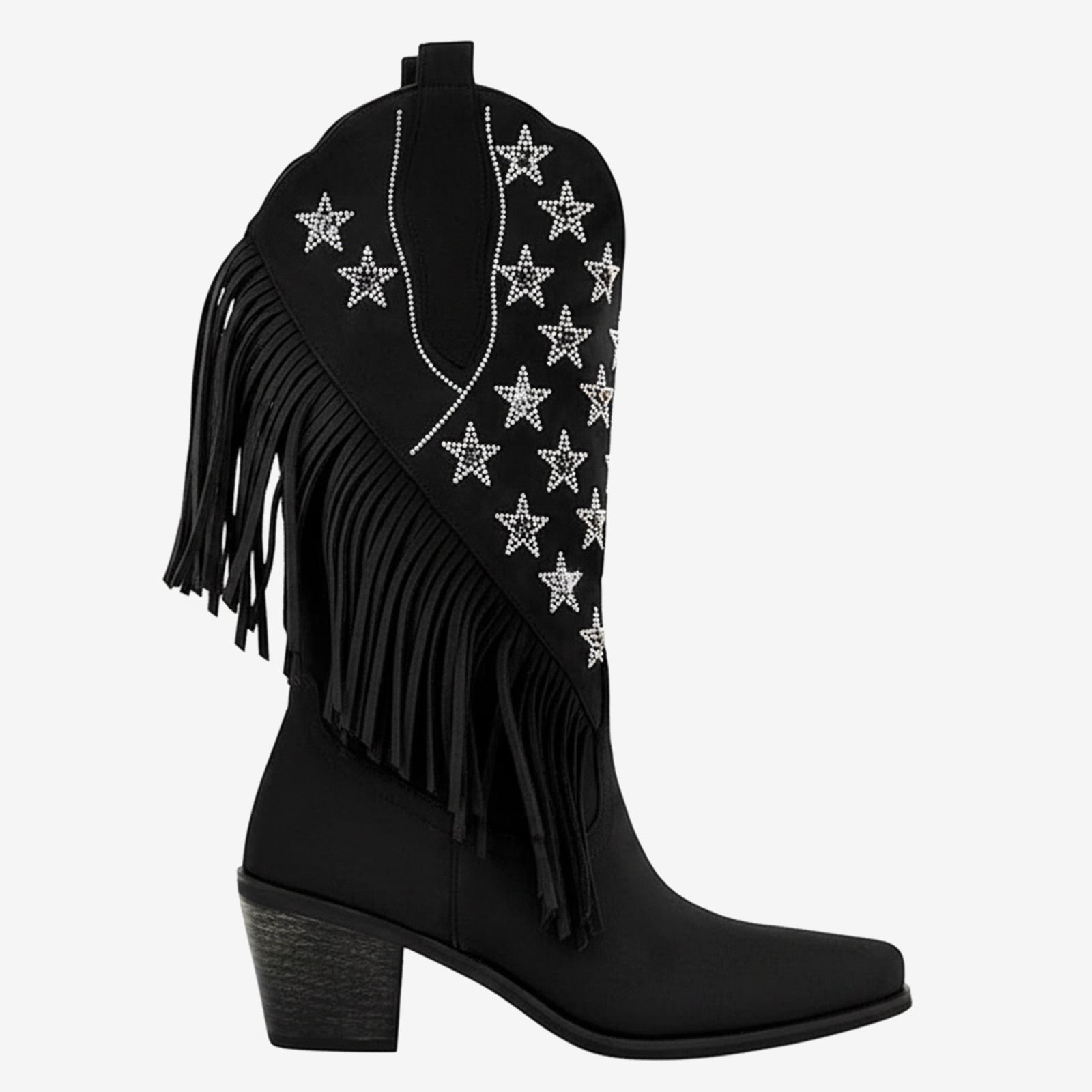 Tuhoomall Western Style Fringe Ankle Boots for Women, Comfortable Low Heel Party Footwear, All-Season Fashion for Performances and Dance Events