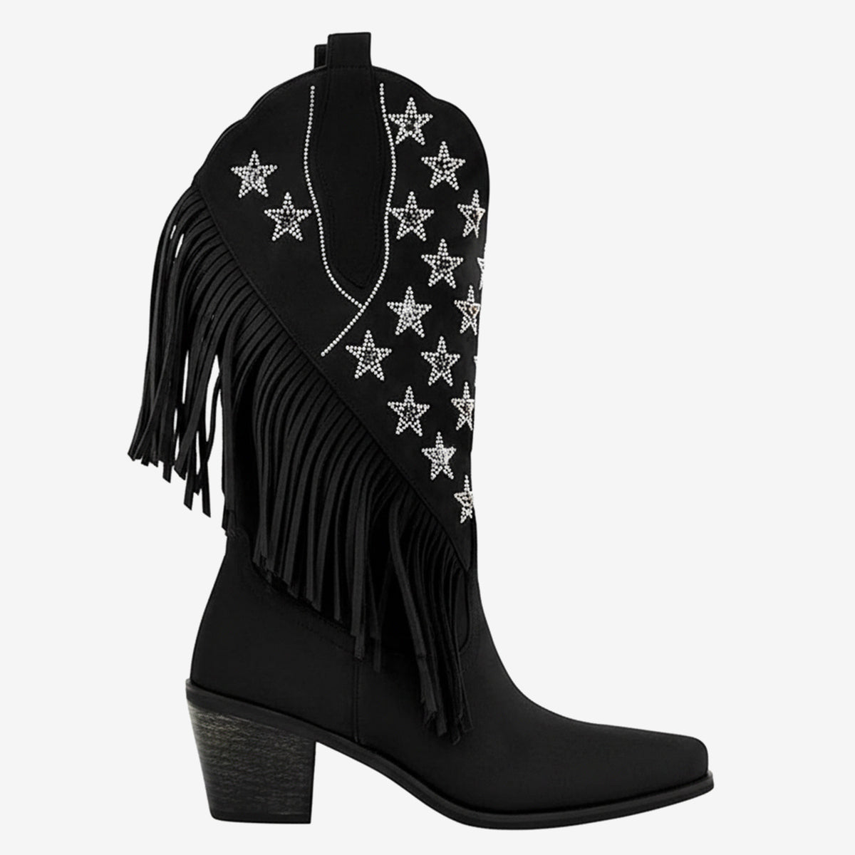 Tuhoomall Western Style Fringe Ankle Boots for Women, Comfortable Low Heel Party Footwear, All-Season Fashion for Performances and Dance Events