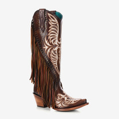 Tuhoomall Western Cowgirl Boots With Fringe And Embroidery, Chic Fashion For Casual Wear, Sturdy Chunky Heel, Perfect For All Seasons