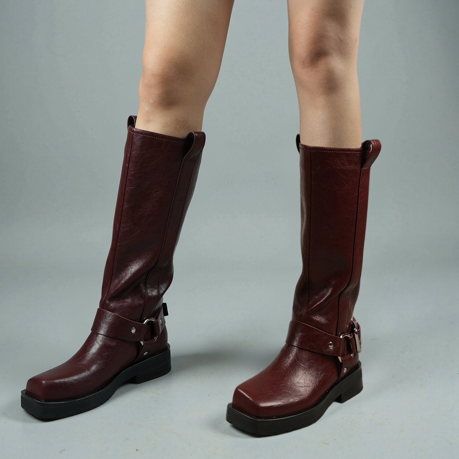 Tuhoomall Comfortable Women's Mid-Calf Boots with Slip-On Design, Chunky Heel, and Slip-Resistant Features for Fashionable Daily Wear