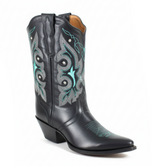 Tuhoomall Western Ankle Boots with Rhinestone Details, Faux Leather Lining, 2.36” Heel, Embroidered Design for Casual and Performance Events