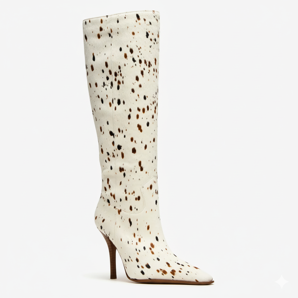 Tuhoomall Fashion Knee-High Boots for Women, Stylish Casual Wear with Chunky Heels and Zipper Detail, Versatile for Work and Everyday Use