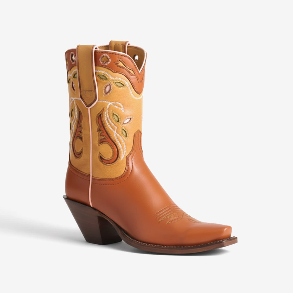 Tuhoomall Crocodile Pattern Chunky Heel Ankle Boots for Stylish Casual Wear