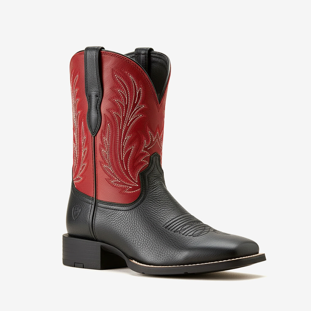 Tuhoomall Comfortable Western Cowboy Boots, Stylish Casual Mid-Calf Booties, Embroidered Design for Work and Everyday Wear