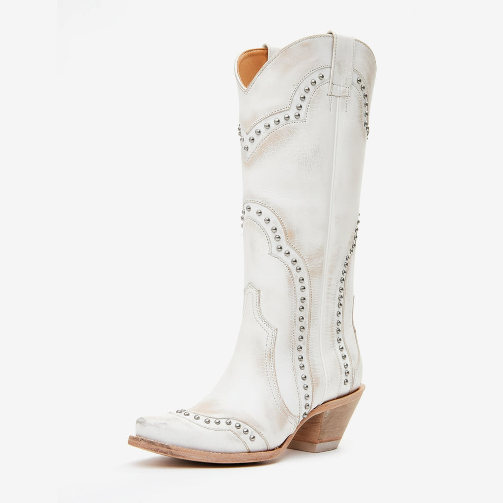 Tuhoomall Western Cowboy Boots for Women, Stitched Design, Fashion Casual Style, Chunky Heel, Mid-Calf Length, All-Season Wear