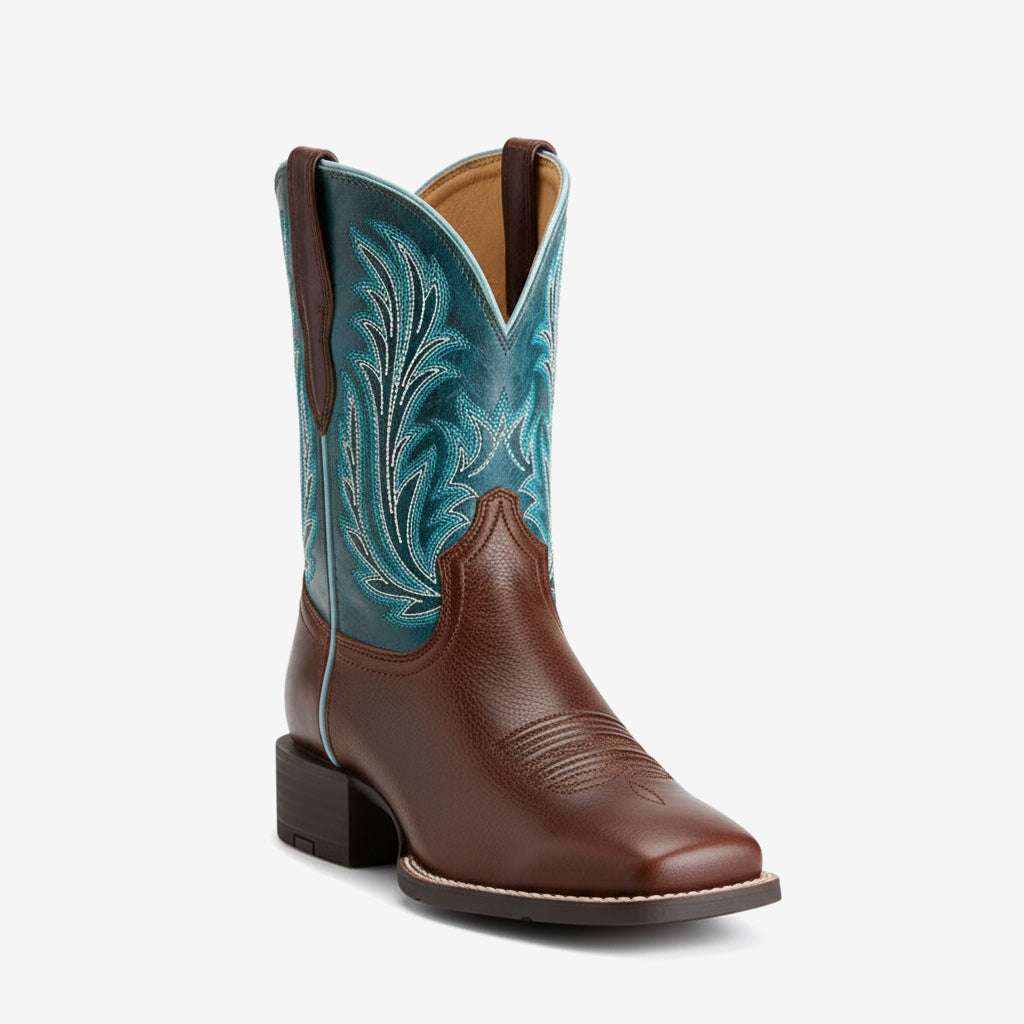 Tuhoomall Comfortable Western Cowboy Boots, Stylish Casual Mid-Calf Booties, Embroidered Design for Work and Everyday Wear