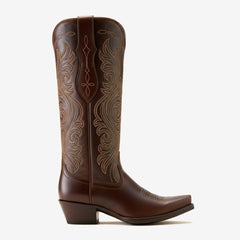 Tuhoomall Western Knee High Cowboy Boots for Women, Fashionable Casual Outdoor, Embroidered Design, Chunky Heel, Slip-On Style