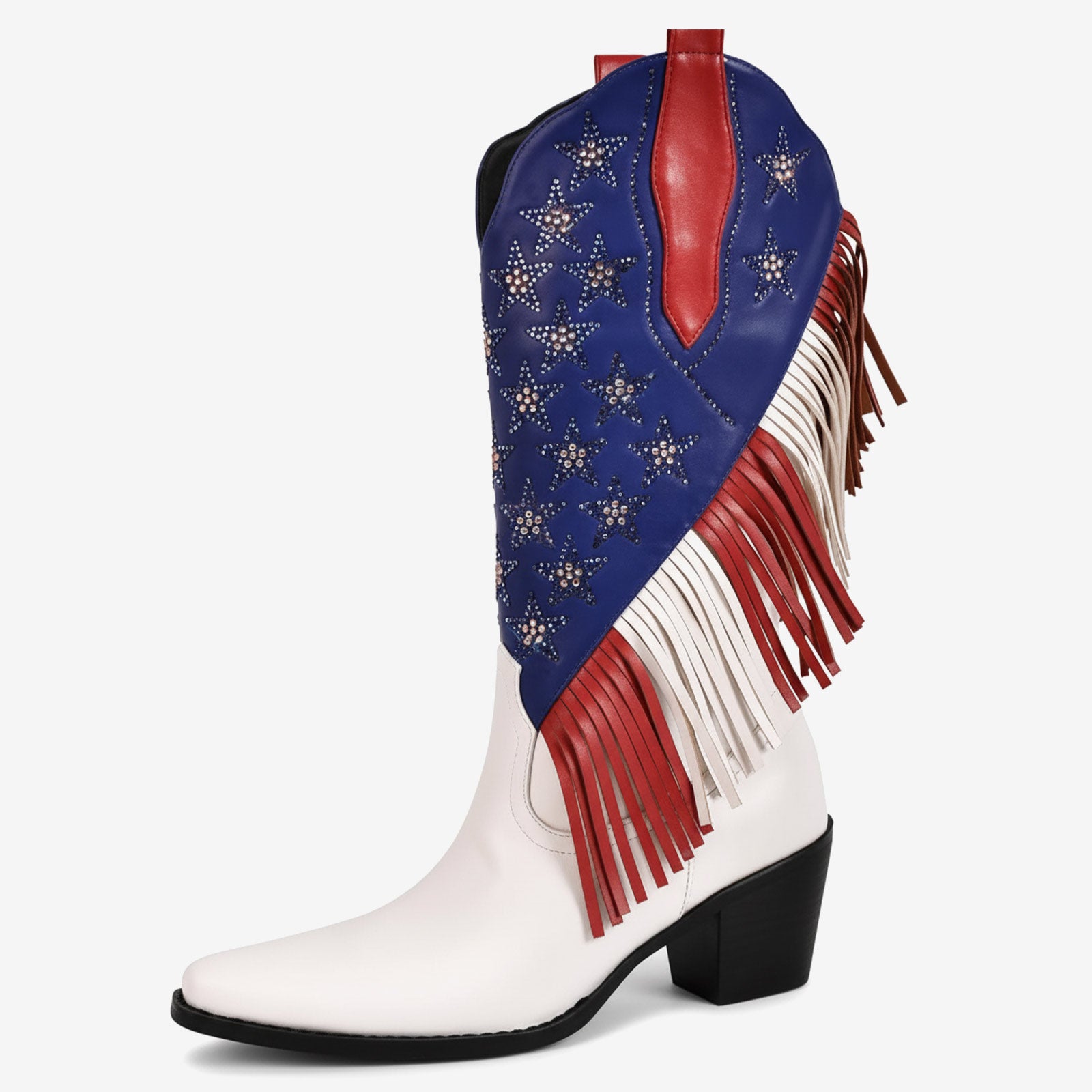 Tuhoomall Western Style Fringe Ankle Boots for Women, Comfortable Low Heel Party Footwear, All-Season Fashion for Performances and Dance Events