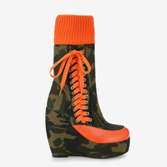 Tuhoomall Platform Ankle Boots for Women, Fashionable Casual Short Boots with Chunky Heels, Suitable for Travel and Parties