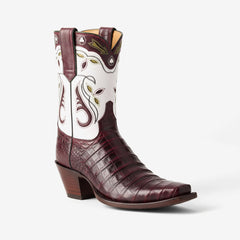 Tuhoomall Crocodile Pattern Chunky Heel Ankle Boots for Stylish Casual Wear