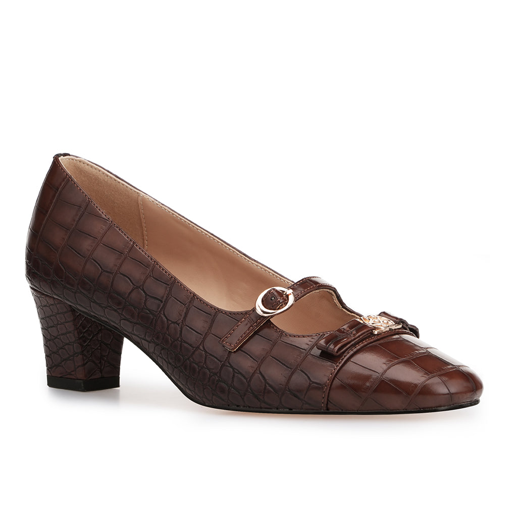 Tuhoomall Checkered Mid-Heel Sandals for Women, Comfortable Closed-Toe Design, Adjustable Buckle, 5cm Chunky Heel, Stylish Footwear for Work and Formal Occasions