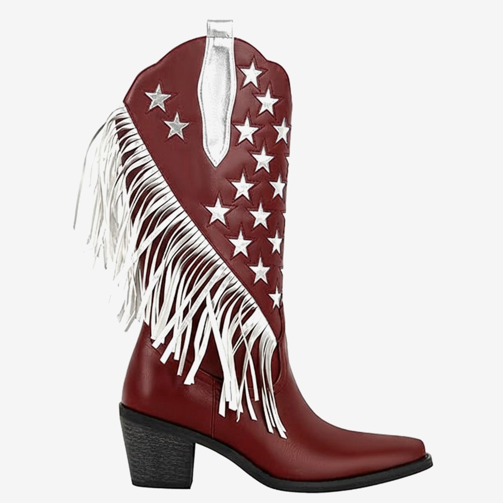 Tuhoomall Western Style Fringe Ankle Boots for Women, Comfortable Low Heel Party Footwear, All-Season Fashion for Performances and Dance Events