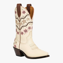 Tuhoomall Western Women’s Ankle Boots, Floral Embroidery, Chunky Heel, Casual and Outdoor Style