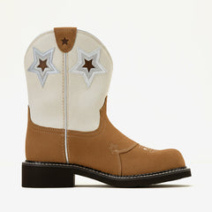Tuhoomall Western Style Women’s Ankle Boots with Embroidery, Casual Travel & Party Chic, Round Toe, Chunky Heel, Stars & Geometric Patterns
